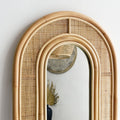 Arched Woven Mirror 700mm Wide in Natural Rattan