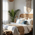 Boho Bedroom Package in Whitewashed Rattan