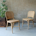 Cane Back Dining Chair in Natural Rattan