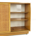 Cane Fronted Bar Cabinet with Fold Out Doors in Cane and Mahogany