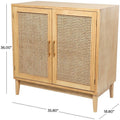 Cane Fronted Cabinet 700mm with Two Doors in Honey Cane and Teak