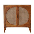 Cane Fronted Cabinet 700mm with Two Doors in Natural Rattan