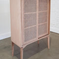 Cane Fronted Drinks Cabinet 1200mm Wide in Honey Cane and Teak