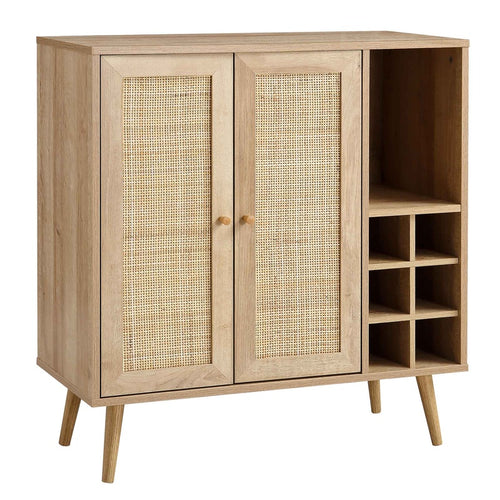 Cane Fronted Drinks Cabinet 1200mm Wide in Natural Rattan