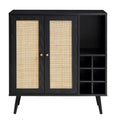 Cane Fronted Drinks Cabinet 900mm Wide in Black Stained Rattan