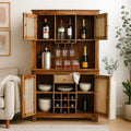 Cane Fronted Drinks Cabinet 900mm Wide in Cane and Mahogany