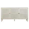 Cane Fronted Sideboard 1400mm Wide with Three Doors in Whitewashed Rattan