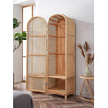 Cane Fronted Wardrobe 900mm Wide with One Doors in Natural Rattan