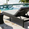 Chaise Longue in Woven Rattan in Black Stained Rattan