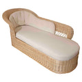 Chaise Longue in Woven Rattan in Whitewashed Rattan