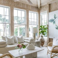 Coastal Living Room Package in Whitewashed Rattan