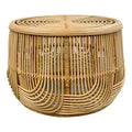 Drum Side Table 450mm in Natural Rattan