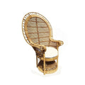 Emperor Chair with a Woven Halo Back in Whitewashed Rattan