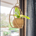 Hanging Planter in Woven Rattan in Natural Rattan