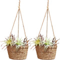 Hanging Planter in Woven Rattan in Seagrass