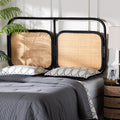 King Woven Headboard 1500mm Wide in Black Stained Rattan