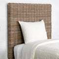 Single Woven Headboard Bed Frame in Whitewashed Rattan
