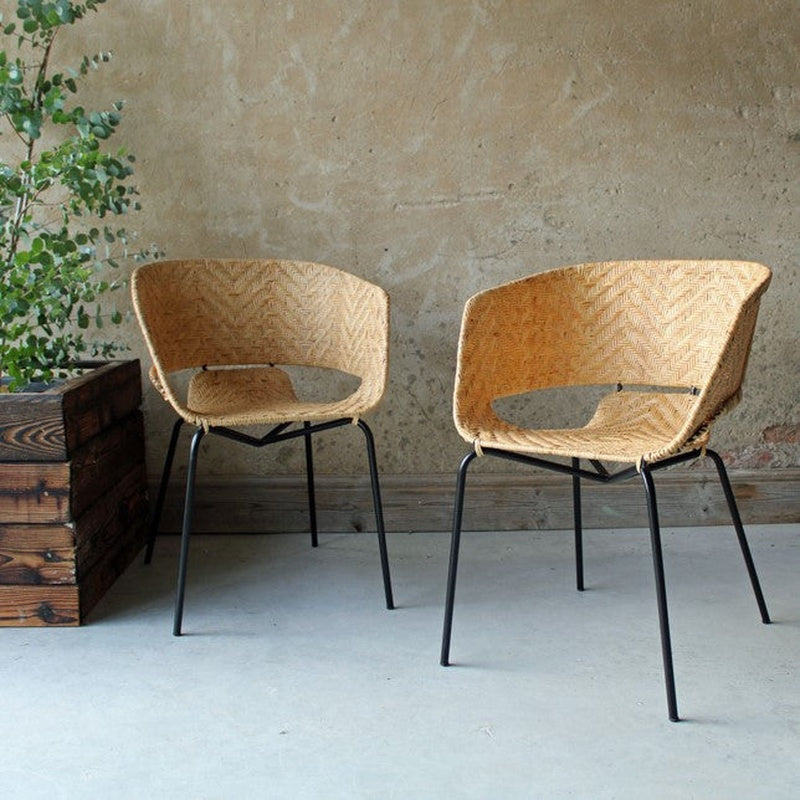 Stacking Cane Chair in Natural Rattan