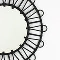 Sunburst Woven Mirror 900mm in Black Stained Rattan