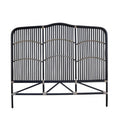 Super King Woven Headboard 1800mm Wide in Black Stained Rattan