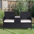 Two Seat Peacock Loveseat in Black Stained Rattan