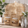 Two Seat Peacock Loveseat in Natural Rattan