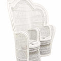 Two Seat Peacock Loveseat in Whitewashed Rattan