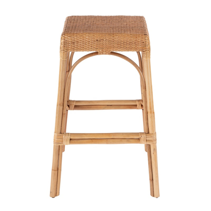 Woven Bar Stool 750mm High in Natural Rattan