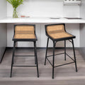 Woven Counter Stool 650mm High in Black Stained Rattan