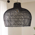 Woven Pendant Shade 400mm in Black Stained Rattan