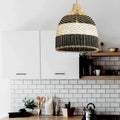 Woven Pendant Shade 550mm in Black Stained Rattan