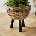 Woven Plant Stand 400mm High in Natural Rattan