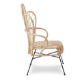 Woven Side Chair with a Curved Back in Natural Rattan