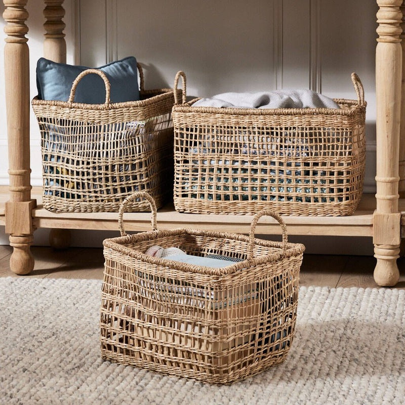 Woven Storage Basket 500mm in Seagrass