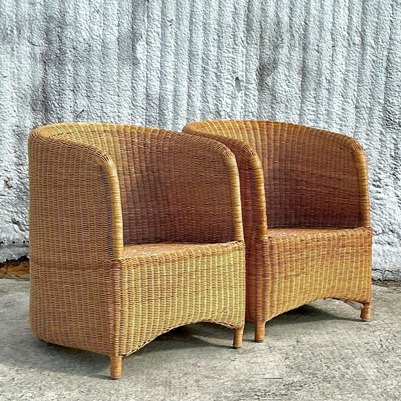 Woven Tub Chair in Natural Rattan