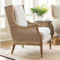 Woven Wing Chair with a Cane Back in Natural Rattan
